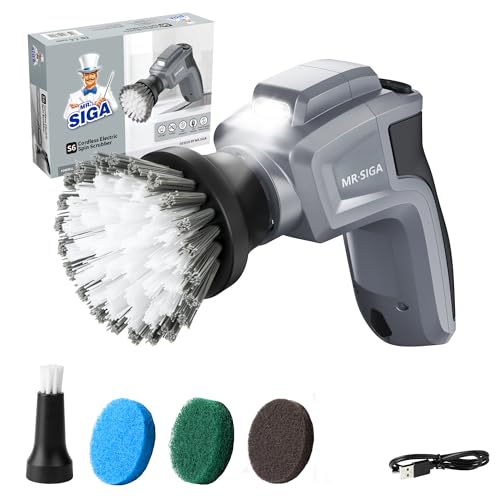 MR.SIGA Electric Spin Scrubber for Kitchen and Bathroom Cleaning