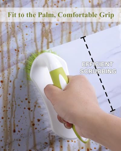 Heavy Duty Scrub Brush with Stiff Bristles - Comfort Grip Cleaning Brush for Tile, Carpet, Sink, Shower - Durable Ergonomic Handle for Floor Tub Scrubbing