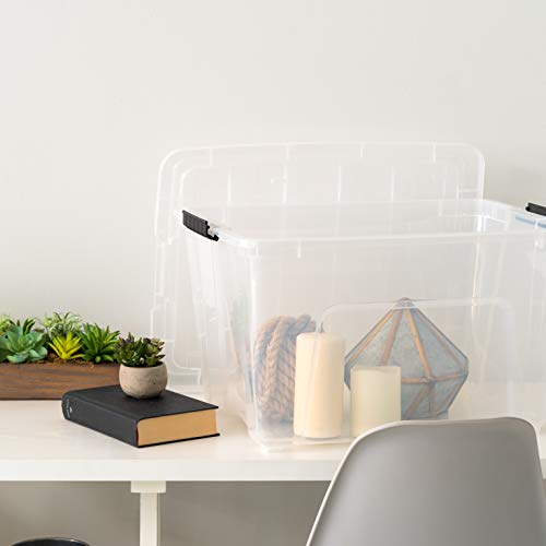 IRIS USA 3-Drawer Rolling Storage Cart, Black/Clear - color: Clear, size: 54 Qt, style: 4 Pack