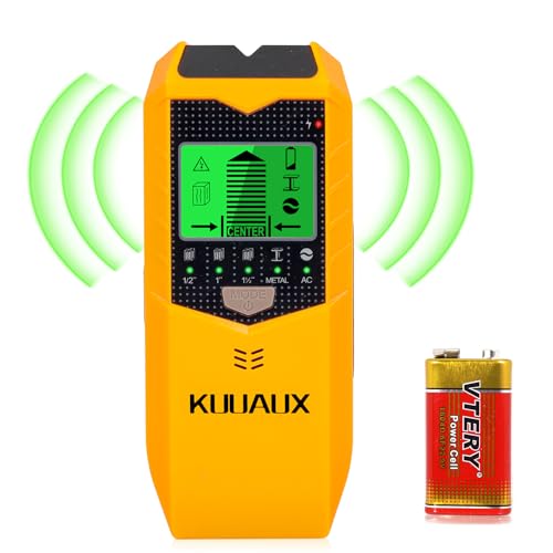 Stud Finder Wall Scanner, 5 in 1 Stud Detector with Smart Microprocessor Chip and HD LCD Display, Beam Finders for Center and Edge of Wood, AC Wire, Joist, Metal and Pipe, Tool Gifts for Men