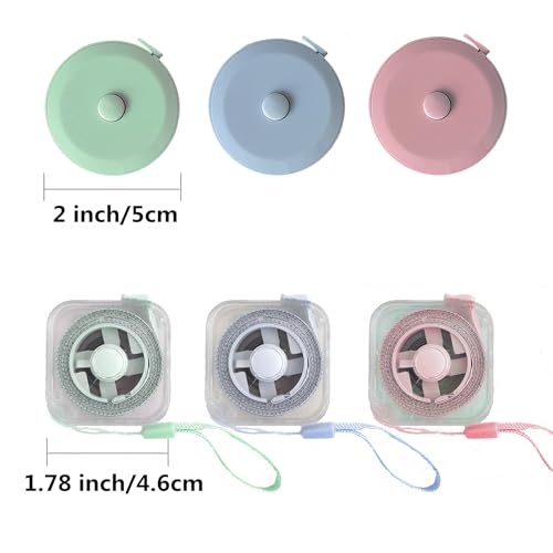 6 Pcs Soft Retractable Tape Measure 200 CM/79 in Measuring Tape Dual Sided for Body Fabric Sewing Tailor Cloth Measurements Measuring Tape Weight Loss