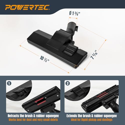 POWERTEC Shop Vacuum Attachment 5 Piece Kit for Wet Dry Vac with 2-1/4" Inlet, Shop Vac Accessories Kit for Workshop Cleaning and Car Detailing (70448)