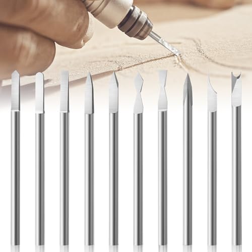 10Pcs Wood Carving Drill Bits Set for Dremel Rotary Tool Engraving Bits - style: 【10 PCS】10 Shapes