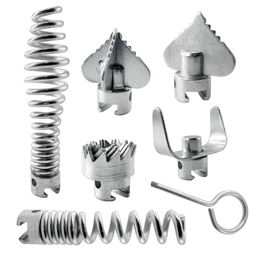 7 Pcs Drain Cleaner Snake Cutter Heads Compatible with Ridgid K50/K400