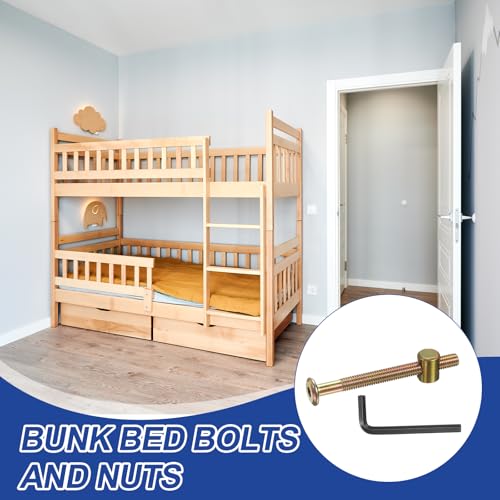 PATIKIL 4 Set Bunk Bed Bolts and Nuts Kit, M6x65mm Furniture Bolts Hex Drive Socket Cap Hardware Replacement for Beds Headboards Chairs - size: M6x65mm
