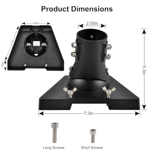Adjustable Pipe Adapter for Starlink Gen 3/Standard 4/4X Dish,Black - color: Black