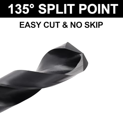 21/32 Drill Bit for Metal and Hardened Steel, M35 Cobalt 1/2 Inch Reduced Shank Industrial Grade Heavy Duty Drill Bit, with Index Storage Case - size: 21/32 in