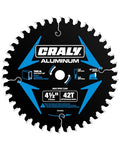 CRALY 4-1/2 Inch 42 Teeth Aluminum and Non-Ferrous Metal Cutting Circular Saw Blade, 3/8 mm Arbor, Carbide Tipped, Thin Kerf, Black Ice™, for Thin Aluminum, Plastic, Composite(C0442AL) - size: 4-1/2", 3/8" arbor, 42T