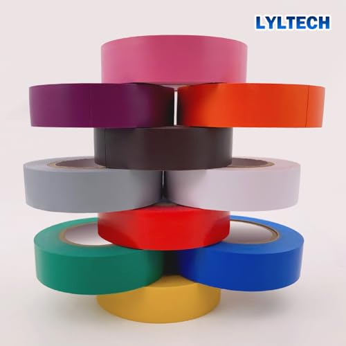 LYLTECH Matte Rainbow Electrical Tape 3/4 Inch x 60 Ft x 10 Colors