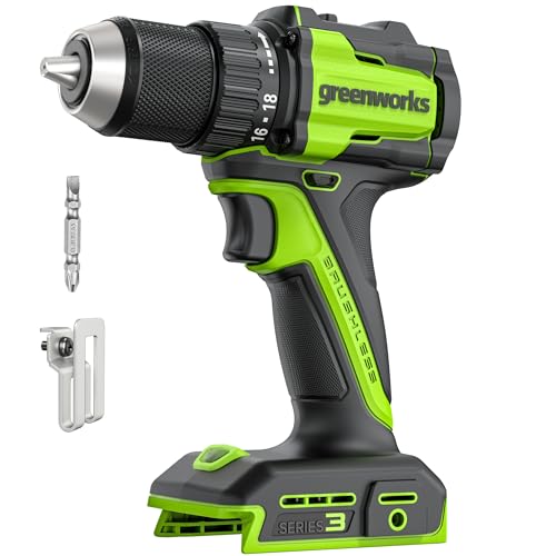 Greenworks 24V Cordless Brushless 400 in-lbs Drill/Driver, Lightweight, LED Work Light,18+1 Clutch, Battery and Charger Sold Separately - size: Tool Only(400 in-lbs Drill Driver)