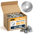 ALBO 100 Pcs 1/4" x 1" 304 Stainless Steel Fender Flat Washers - size: 1/4" x 1" - 100pcs