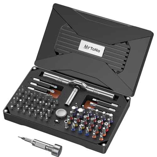 74 in 1 Magnetic Ratchet Screwdriver Set with Detachable T Handle - color: Black, size: 74 PCS
