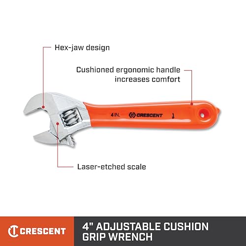 Crescent 4" Adjustable Cushion Grip Wrench - Carded - AC24CVS - size: 4 inch