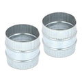 PATIKIL 4 Inch Duct Connector Coupling, 2 Pcs Galvanized Steel Straight Dryer Vent Coupler Flexible Ducting Collar Connector Round Crimped Ventilation Duct Extension for HVAC System Pipe - size: 4 Inch