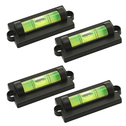 4 PCS RV Standard Levels, Bubble Spirit Level RV Standard Level Indicators Tool with Mounting Holes, Universal Spirit Leveling Tools for Tripod Travel Trailer Camping Motorhome