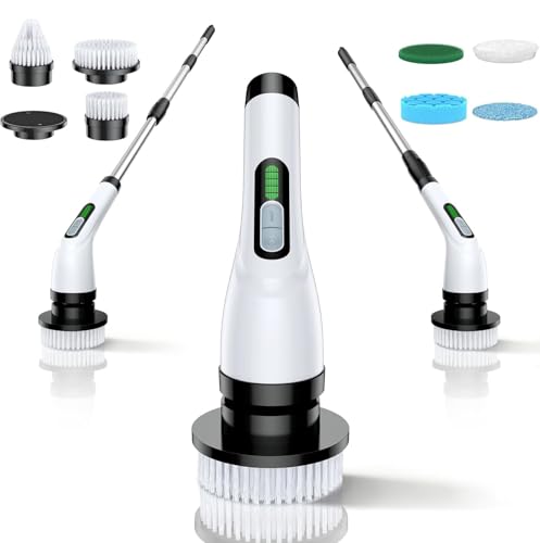 Electric Spin Scrubber for Bathroom: Shower Scrubber with Long Handle