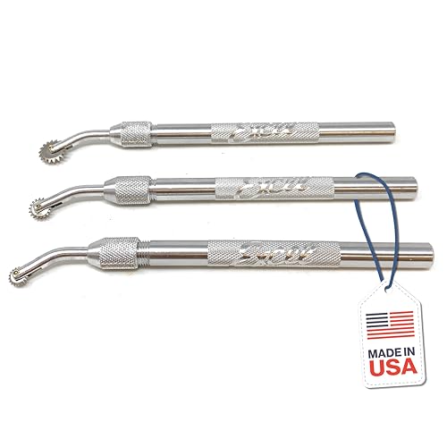 Excel Blades Pounce Wheel Set of 3, Stainless Steel, Aluminum Handles - color: Pounce Wheel Set