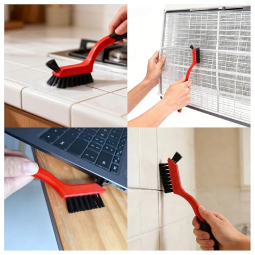 Nylon Brush Set, Small Brushes for Cleaning, Dual Head Crevice Brush, 3-Pc. - size: 3PCS Nylon Brushes