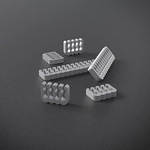 SIRLYR PSU Cable Combs,Pearlescent Paint Computer Wire Organizer,Extension Cables Comb for PC Cable Management 20 Pieces Set = 24 pin x 4, 8 pin x 16 for 3 mm/0.11In up to 3.5 mm/0.13 in Silver - color: Silver