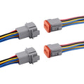 Deutsch DT 8 Pin Connector 2 Sets - 8 Way DT Automotive Waterproof Male Female Plug Wiring Harness for Car, Truck, Boats, LED Work Light, 16 AWG. (2 Sets 8 Pin, Grey) - size: 8-pin