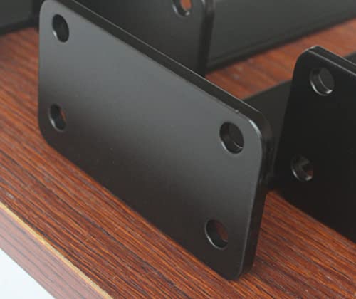 4 Pack - 6 inch Black Hidden L Shelf Bracket (1/5 Inch Thicked) Iron Floating Shelf Brackets Rustic Industrial Metal Brackets for Shelf Support - size: 6 Inch, style: Black 4 Pack
