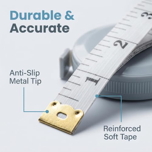Measuring Tape for Body Measurements, Soft Tape Measure Double Scale, Has 150 Centimetre Scale on Reverse and Front 60 Inch - color: White Blue