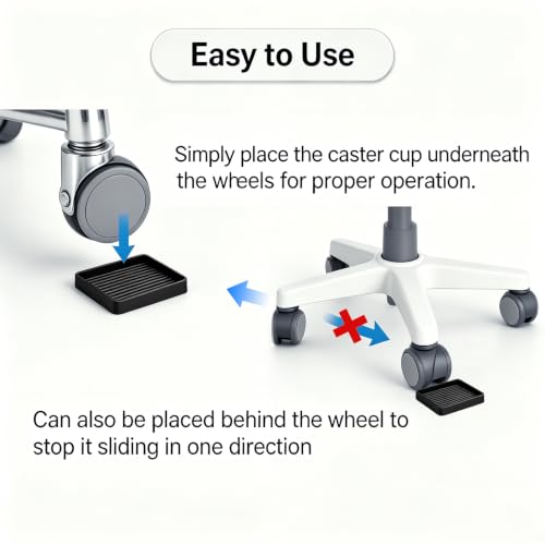 Yelanon Furniture Coasters 4 Pcs 4" Square Black Caster Cups for Hardwood - size: 4pcs 4" Square Black