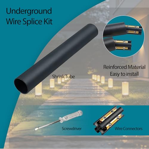 2 Sets Underground Wire Splice Kit for Electrical Cable Repair, 600V Max | Direct Burial Splice Kit, 14/3 to 8/3 AWG, Waterproof Wire Connector Kit, for Direct Burial Electrical Wiring and Repairs