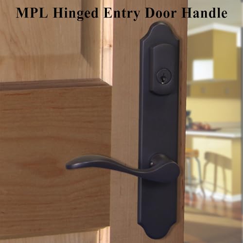 10" Arch Keyed MPL Hinged Patio Door Active Handleset Trim Compatible with Ashland, Marvin, Milgard & Jeld-Wen French Doors, 3-5/8" Handle PZ, 7-1/4" H.C., Non-Handed, Matte Black