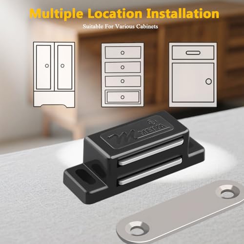 Cabinet Magnetic Catch FNFAI 16 Pack Black Cabinet Door Magnetic Latch - color: Black