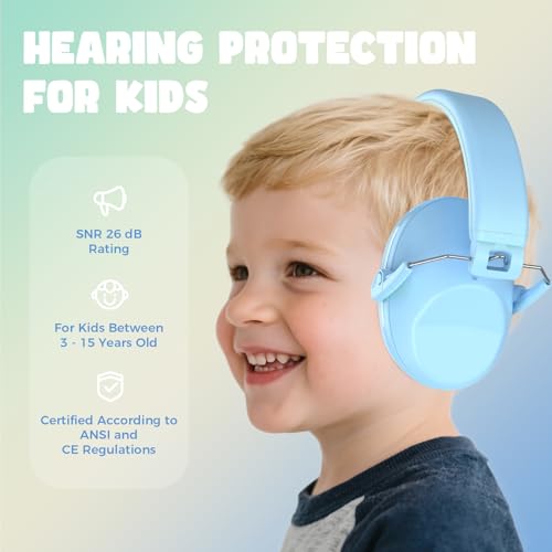 ProCase Kids Noise Cancelling Headphones Ear Hearing Protection, Skyblue - color: Skyblue