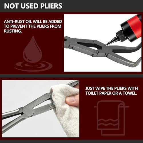 3PCS 13" Double Jointed Long Needle Nose Pliers Set, Ergonomic Soft Grips - size: 3pcs-Straight/45/90