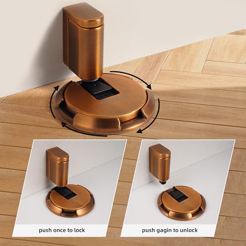 PANALI Magnetic Door Stopper, Windproof Door Stop, 1 Pack - color: Brown Bronze