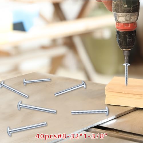 Machine Screws - 8-32 x 1-3/8" M4x35（40pcs）, Perfect Fit for Knob and Pull Installation, Machine Thread Screws for Drawers & Doors - size: 8-32 x 1 3/8"