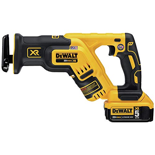 DEWALT 20V MAX XR Compact Reciprocating Saw, 5.0-Amp Hour, Cordless (DCS367P1)