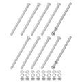 M METERXITY 10-Pack Hex Head Screw Bolt with Nuts Flat & Lock Washers M5x90mm Stainless Steel Bolts and Nuts Kit Fully Threaded Metric Bolt Assortment for Equipment/Machinery - size: M5x90mm