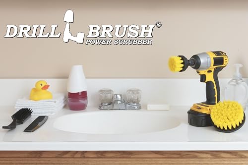 Drill Brush - Drill Brush Kit - Drill Brushes for Cleaning - Shower Cleaner - color: Yellow