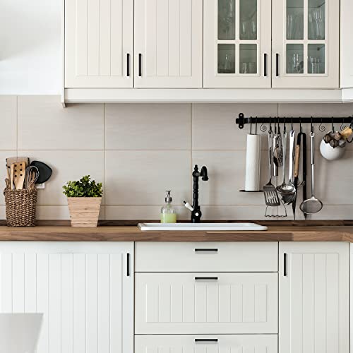 Ravinte Matte Black Cabinet Handles Square Pulls 4-1/2 Inch 3 Pack - size: 5 Inch (4-1/2 Inch Hole Center)