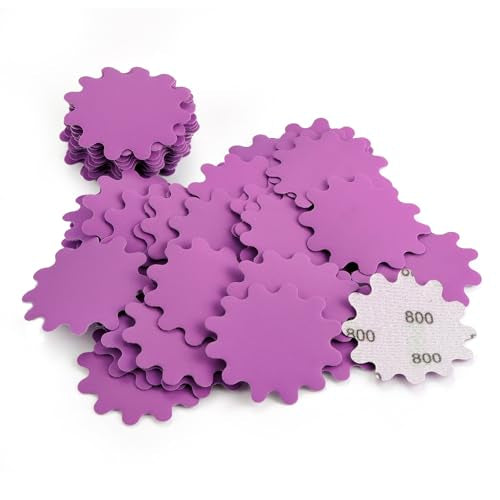 MAXMAN 2"Sanding Discs, 800 Grit Flex Edge Sandpaper, for Drill/Bowl Sander | 50Pcs Wet/Dry Sand Paper, Hook and Loop Sanding Discs, Wavy Sand Paper, for Drill Sanding Attachments, Edge Sanding Tools - style: 800 Grit