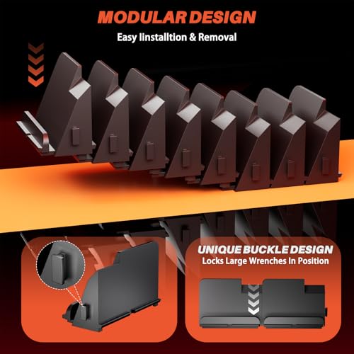 Matscover 32PCS Modular Wrench Organizer Wrench Holder, for Tool Box, Black - size: Without Magnetic