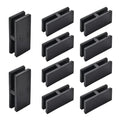 Railing Glass Clamps, 304 SS, Fits 5/16"- 3/8"-1/2" Glass Thickness - color: Black, 180 Degree-10pcs