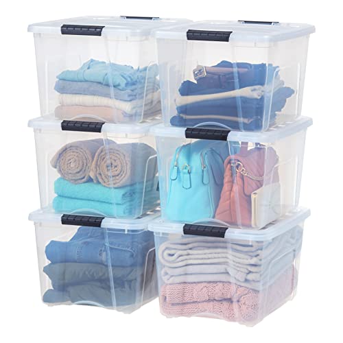 IRIS USA 6 Pack Clear Plastic Storage Bins with Latching Lids, 40 Qt - color: Clear, size: 40 Qt, style: 6 Pack