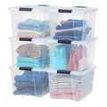 IRIS USA 6 Pack Clear Plastic Storage Bins with Latching Lids, 40 Qt - color: Clear, size: 40 Qt, style: 6 Pack