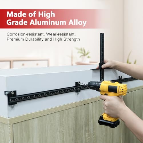 44" Max Cabinet Hardware Jig, with 16" Cabinet Handle Jig,Aluminum Alloy - color: Black
