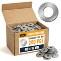 ALBO 200 Pcs M8 x 16 mm 304 Stainless Steel Fender Flat Washers - size: М8 х 16мм - 200 pcs