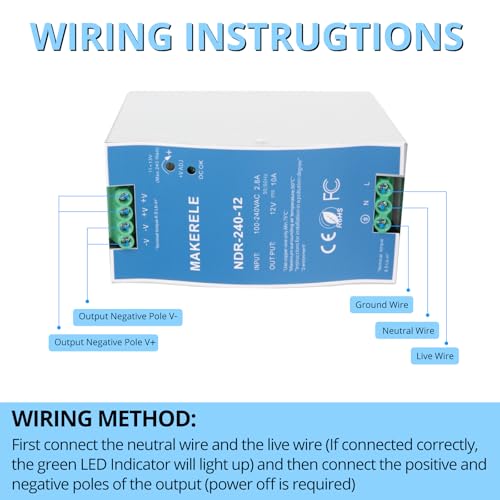 MAKERELE 12V NDR DIN Rail Power Supply 240W - style: 240W-12V