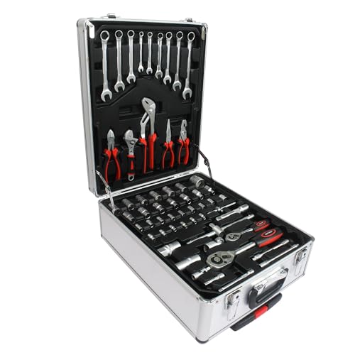 899PCS Tool Set, Household Tool Kit with Rolling Tool Box, Complete Tool Box Set Hand Tool Set with Tool Box, Mechanic Tool Set Rolling Tool Set for Home/Auto Repair Tool Set (White) - color: 899pcs - White