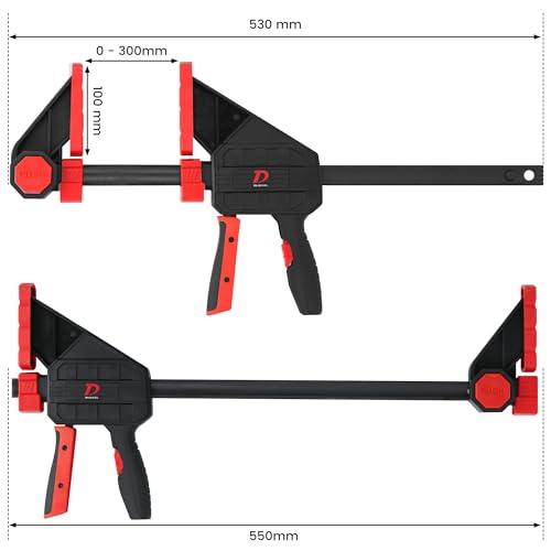 600lbs Clamping Force Bar Clamps for Woodworking, 12 Inch Wood Clamp × 2pcs, Four Times Clamping Force of Standard Products, One Hand Heavy Duty Bar Clamps, Quick Grip Clamps for Carpentry - size: 12 NINCH