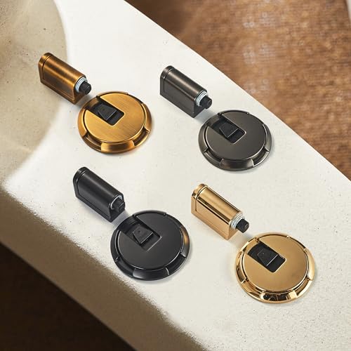 Magnetic Door Stopper, Windproof Floor Door Stop, 1 Pack - color: Matt Black