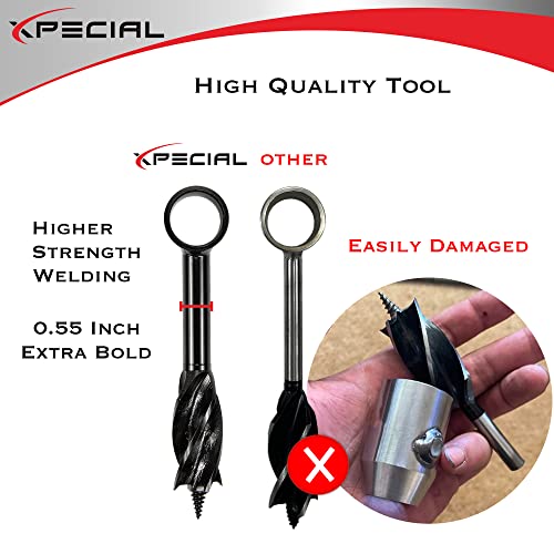 Survival Settlers Tool Set Bushcraft Hand Auger Wrench with Pocket Chainsaw, Bushcraft Gear and Equipment Scotch Eye Wood Drill Peg and Manual Hole Maker Multitool for Camping, Bushcrafting